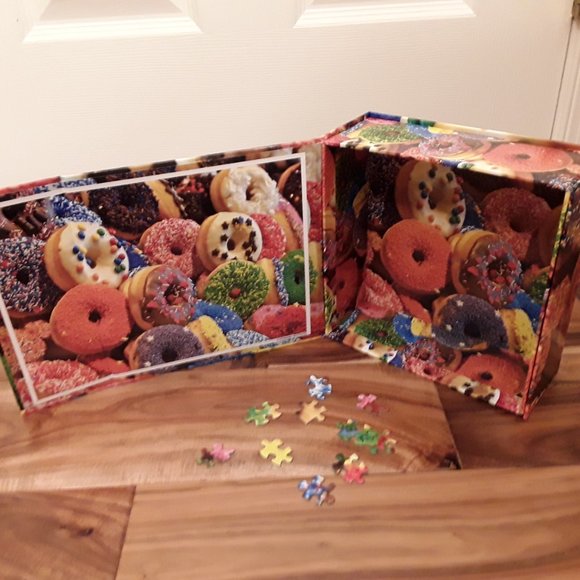 Keepsakes Sure-Lok1000 Piece Jigsaw Puzzle "Donut Party" in magnetic box. - Picture 3 of 6